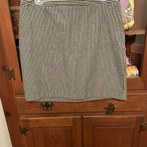Brown and Cream Striped Mini Skirt